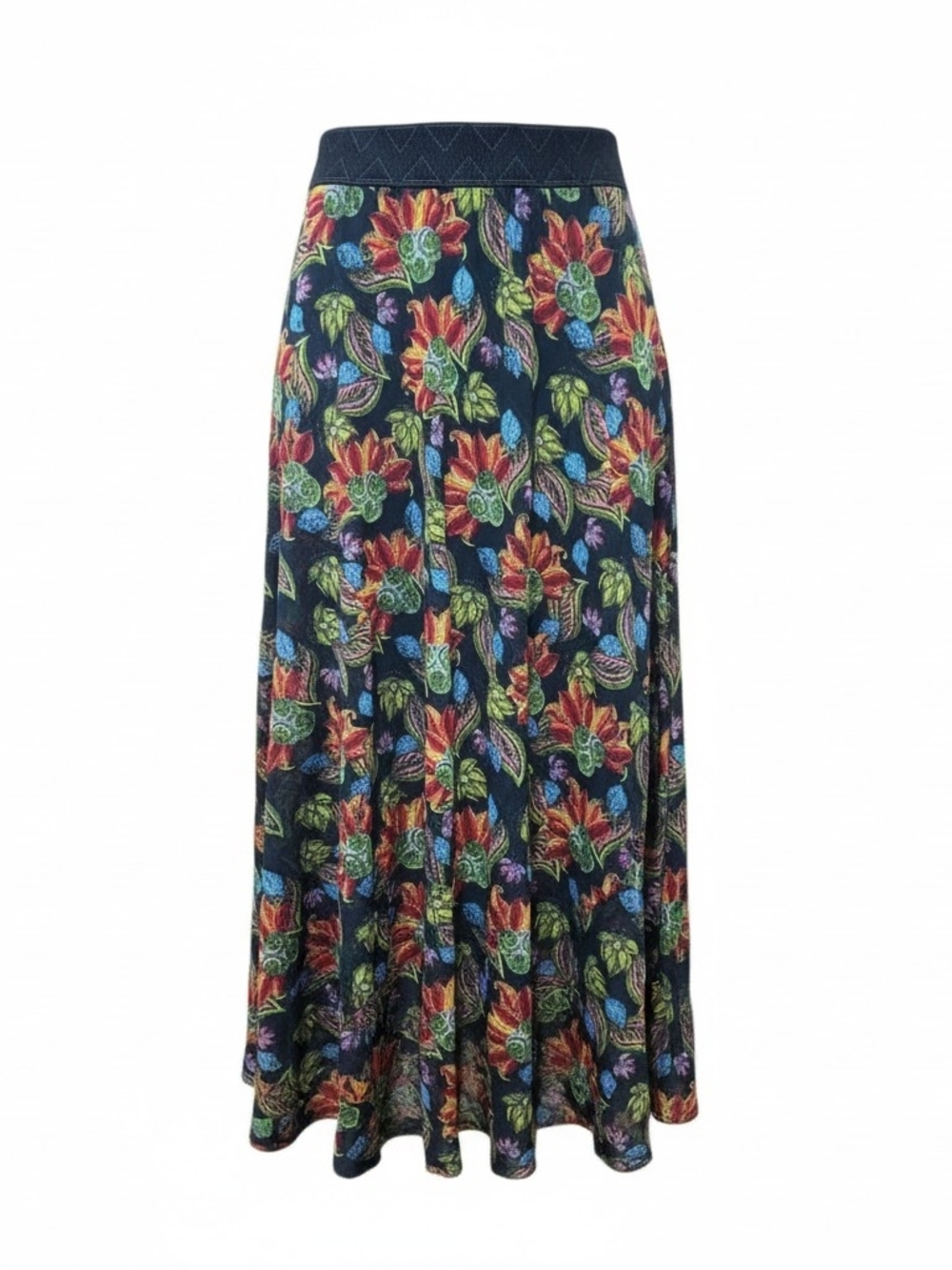 LULAROE | Lola Floral Paisley Elastic Waist Chiffon‎ Overlay Midi Skirt | L
